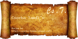 Csorba Tamás névjegykártya